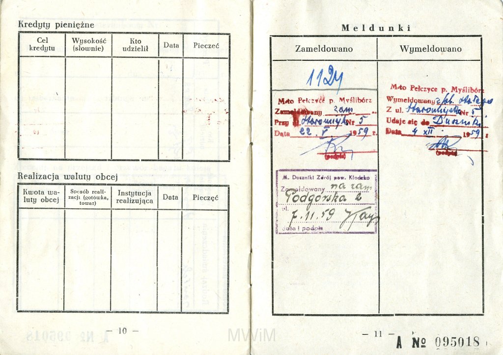 KKE 5693-7.jpg - Dok. Karta Repatriacyjna Katarzyny Graszko (ur. 18 XI 1894 r. w Moskwie) – córka Jana i Weroniki Graszko, Kętrzyn, 2 IV 1959 r.